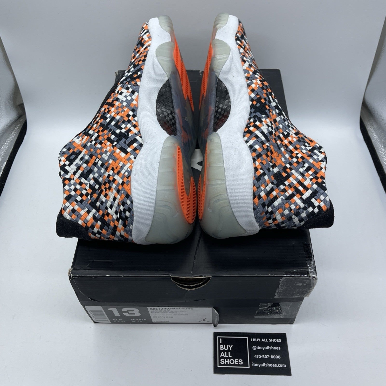 Size 13 - Air Jordan Future Premium Easter Orange Black Suede (652141-006)