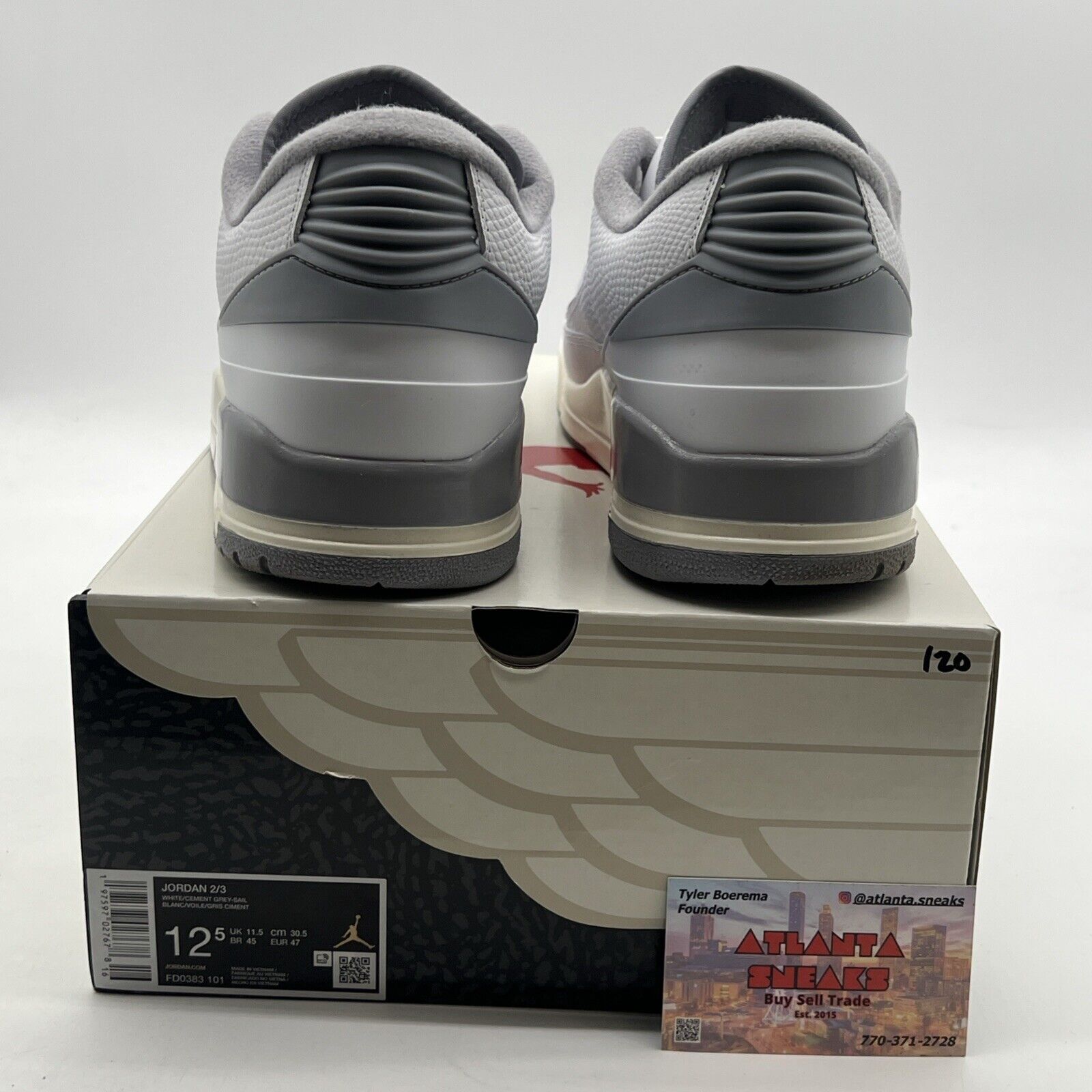 Size 12.5 - Air Jordan 2/3 White Cement (FF0383-101)