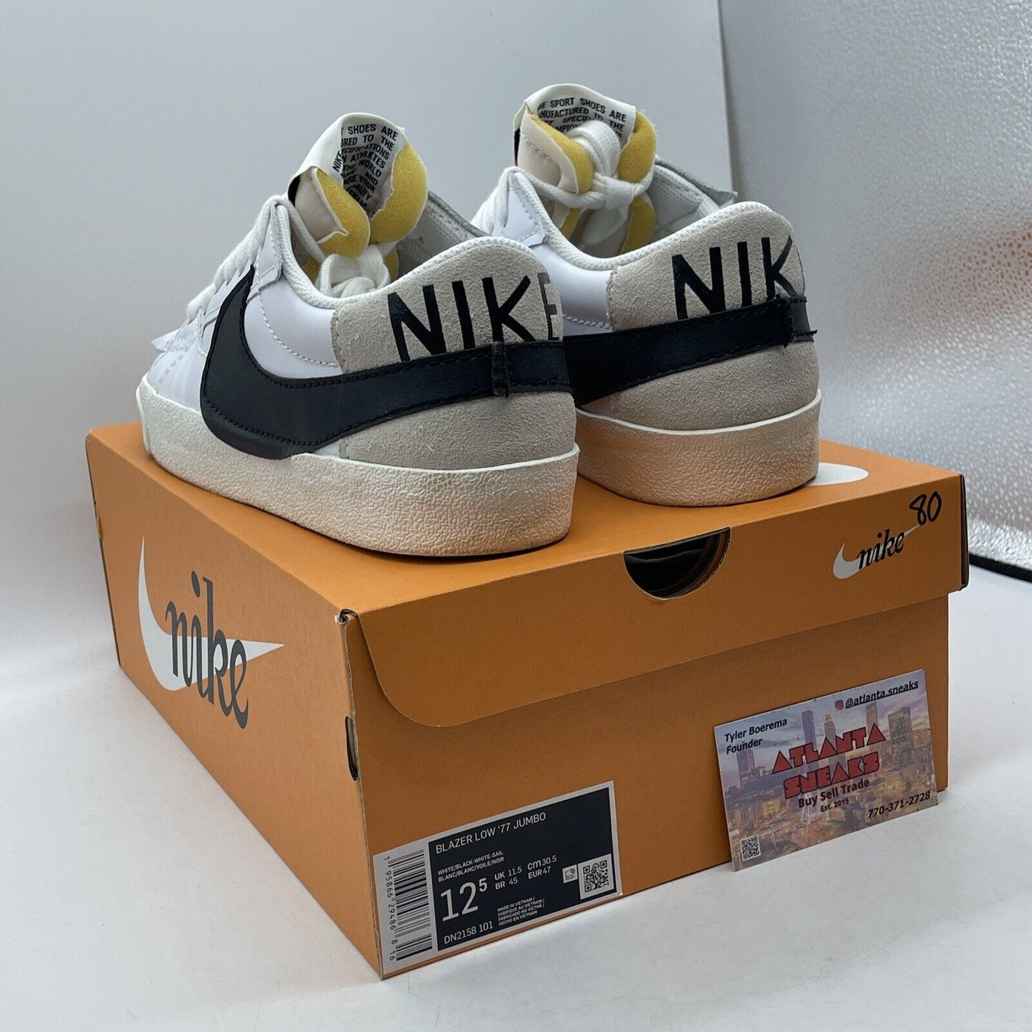 Size 12.5 - Nike Blazer '77 Jumbo Low White Black Grey Suede (DN2158-101)