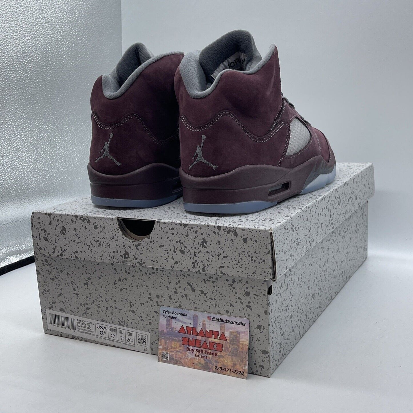 Size 8.5 - Air Jordan 5 Retro SE 2023 Burgundy Silver Suede (DZ4131-600)