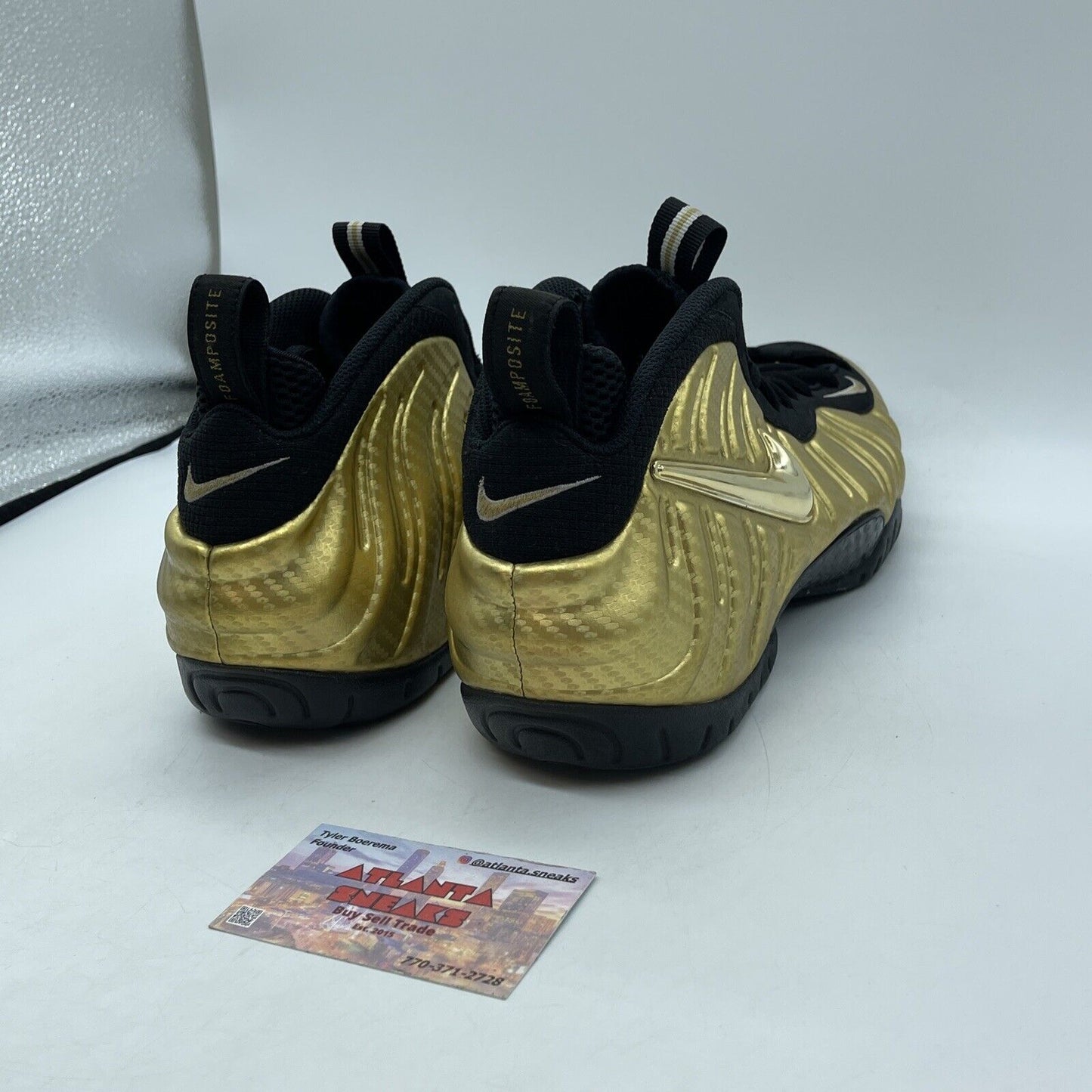 Size 8.5 - Nike Air Foamposite Pro Metallic Gold Black (624041-701)