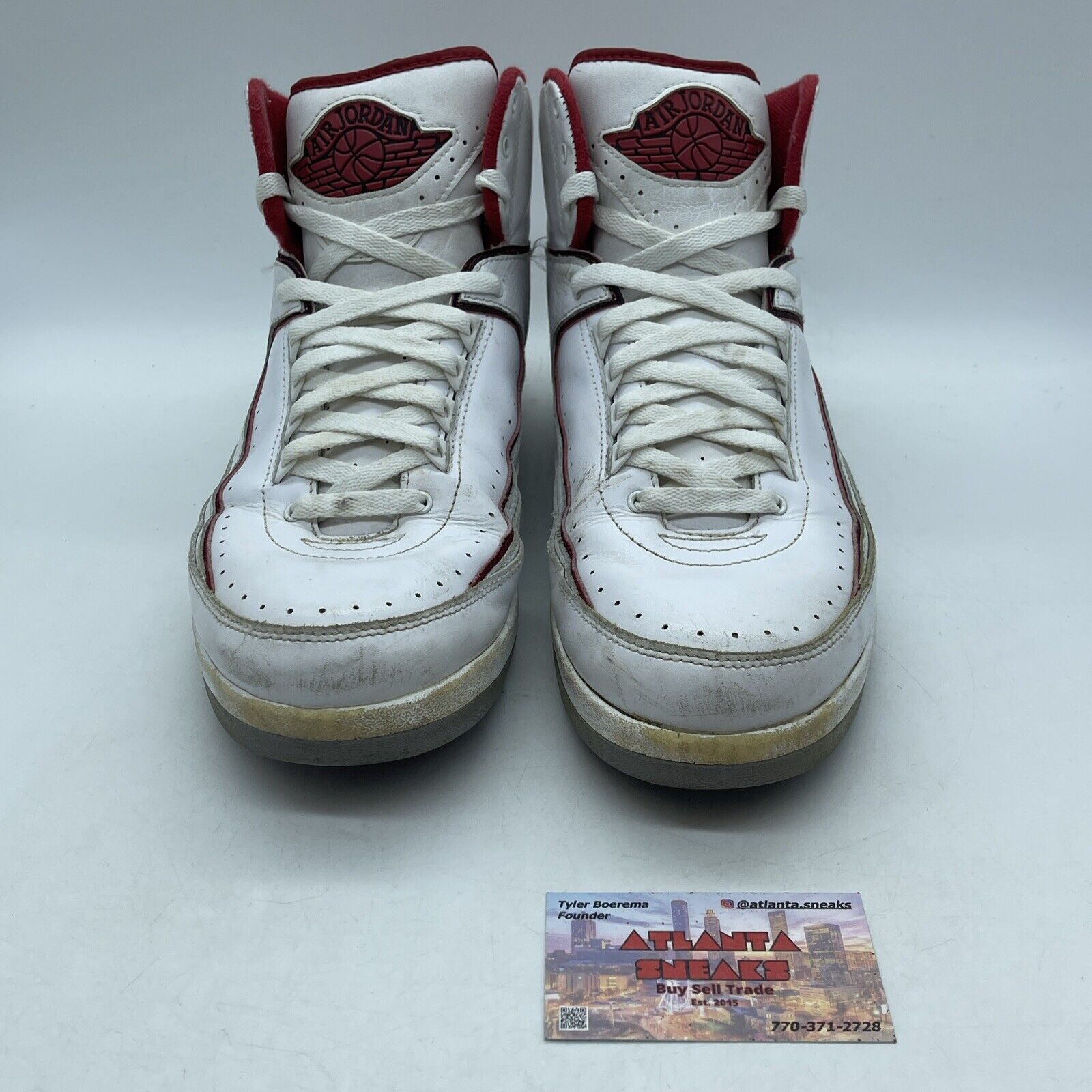 Size 12 - Air Jordan 2 Retro Chicago Home White Red Black Leather (385475-102)