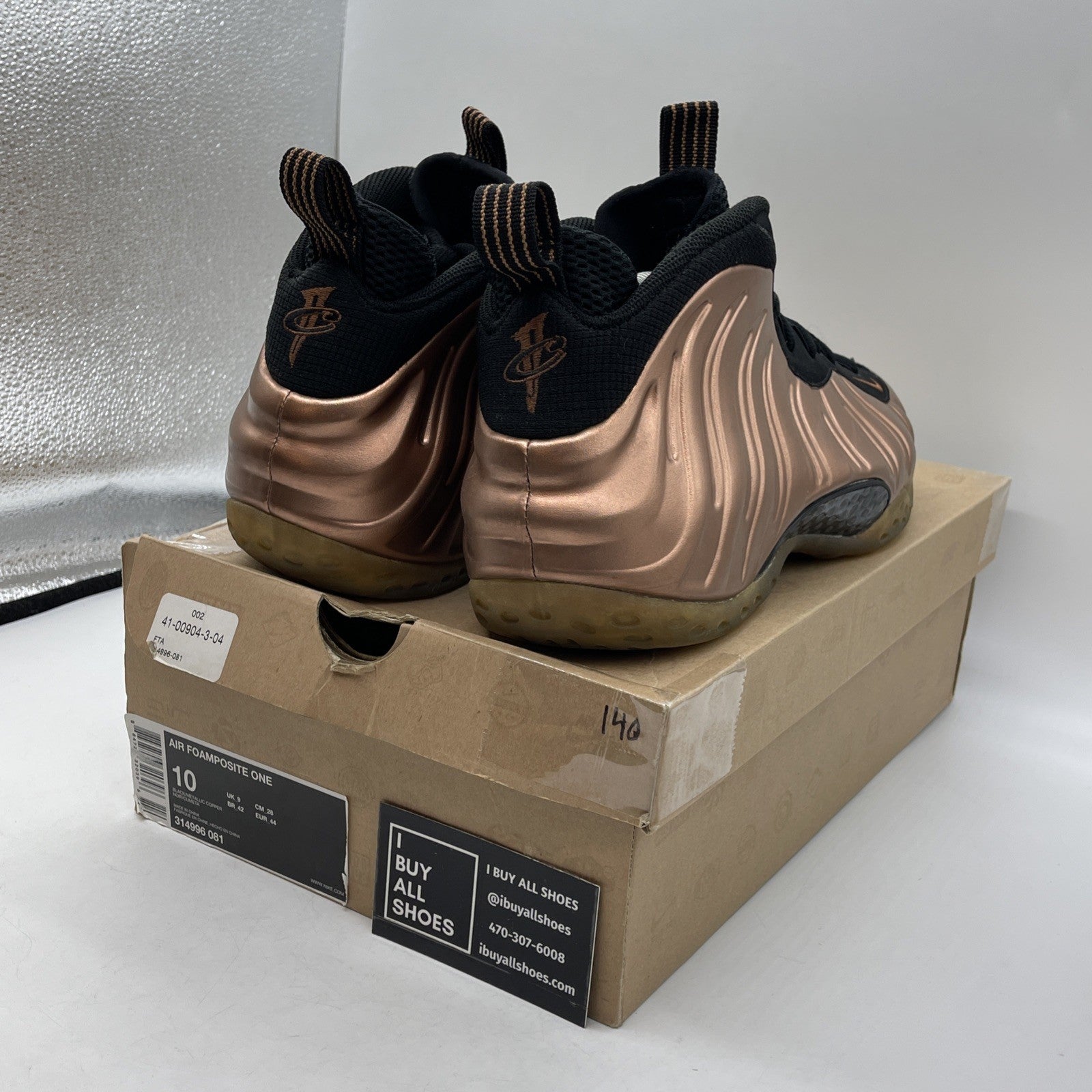 Size 10 - Nike Air Foamposite One Dirty Copper Black Suede (314996-081)