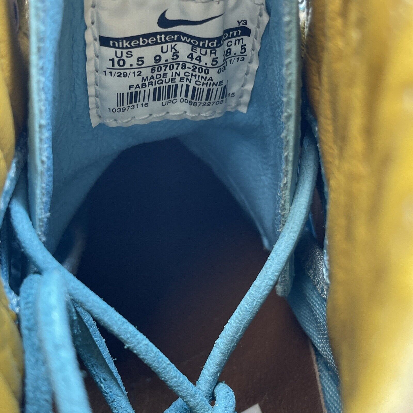 Size 10.5 - Nike LeBron 10 EXT QS Hazelnut Brown Blue Suede. (607078-200)