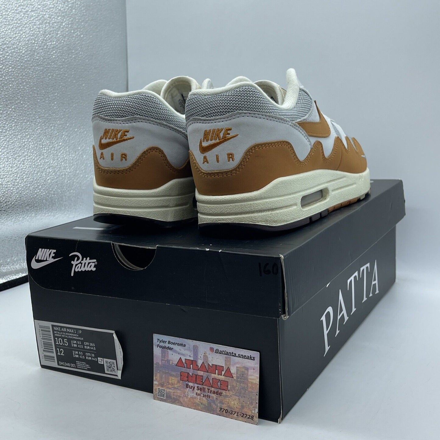 Size 10.5 - Nike Air Max 1 Patta Waves Monarch Brown Grey Suede (DH1348-001)