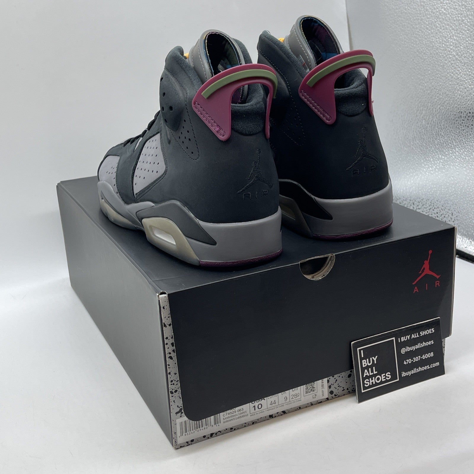 Size 10 - Jordan 6 Bordeaux Black Grey Purple Suede (CT8529-063)