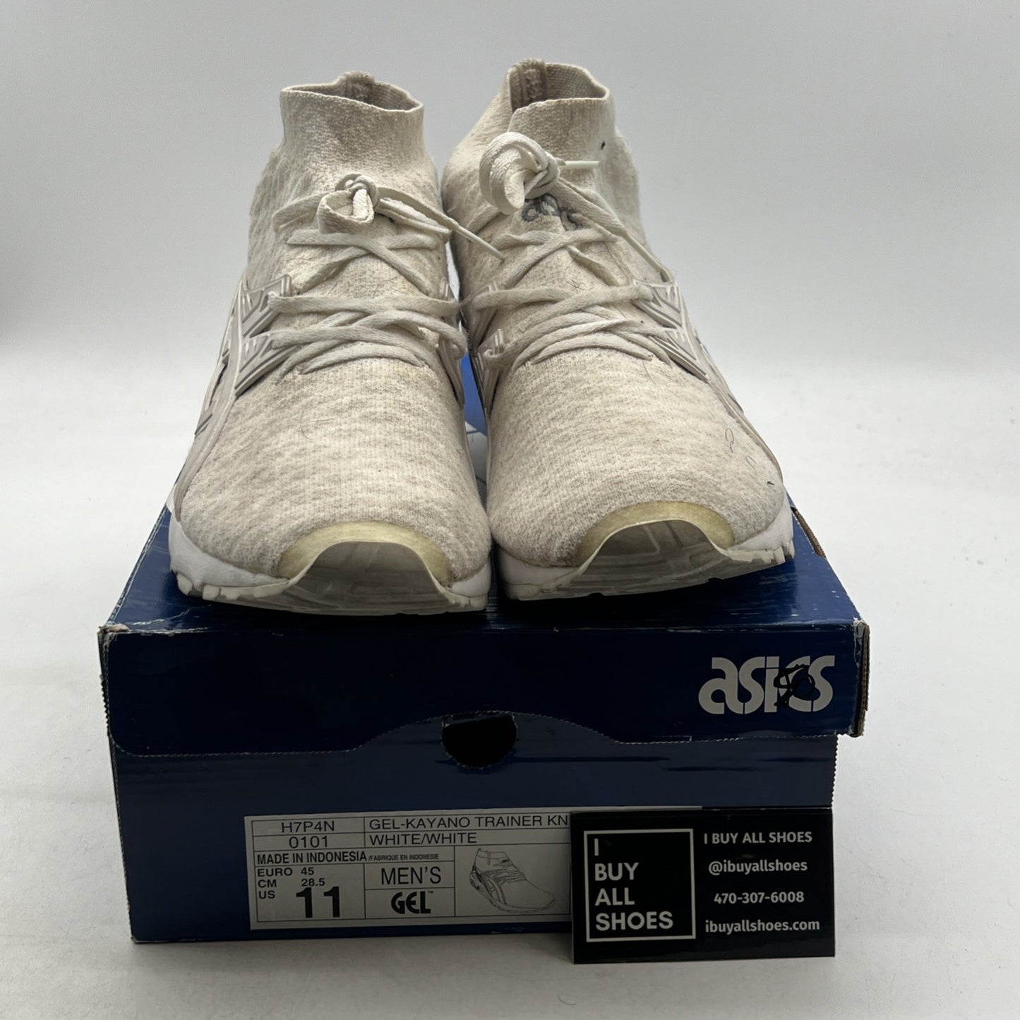 Size 11 - Asics Gel Kayano Trainer Knit MT White (H7P4N-0101)