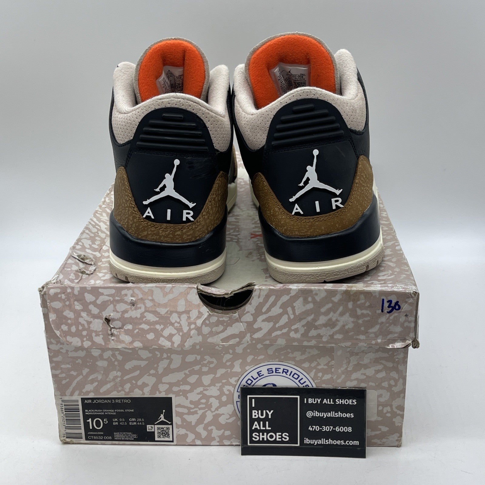 Size 10.5 - Jordan 3 Retro Mid Desert Elephant Black Brown Suede (CT8532-008)