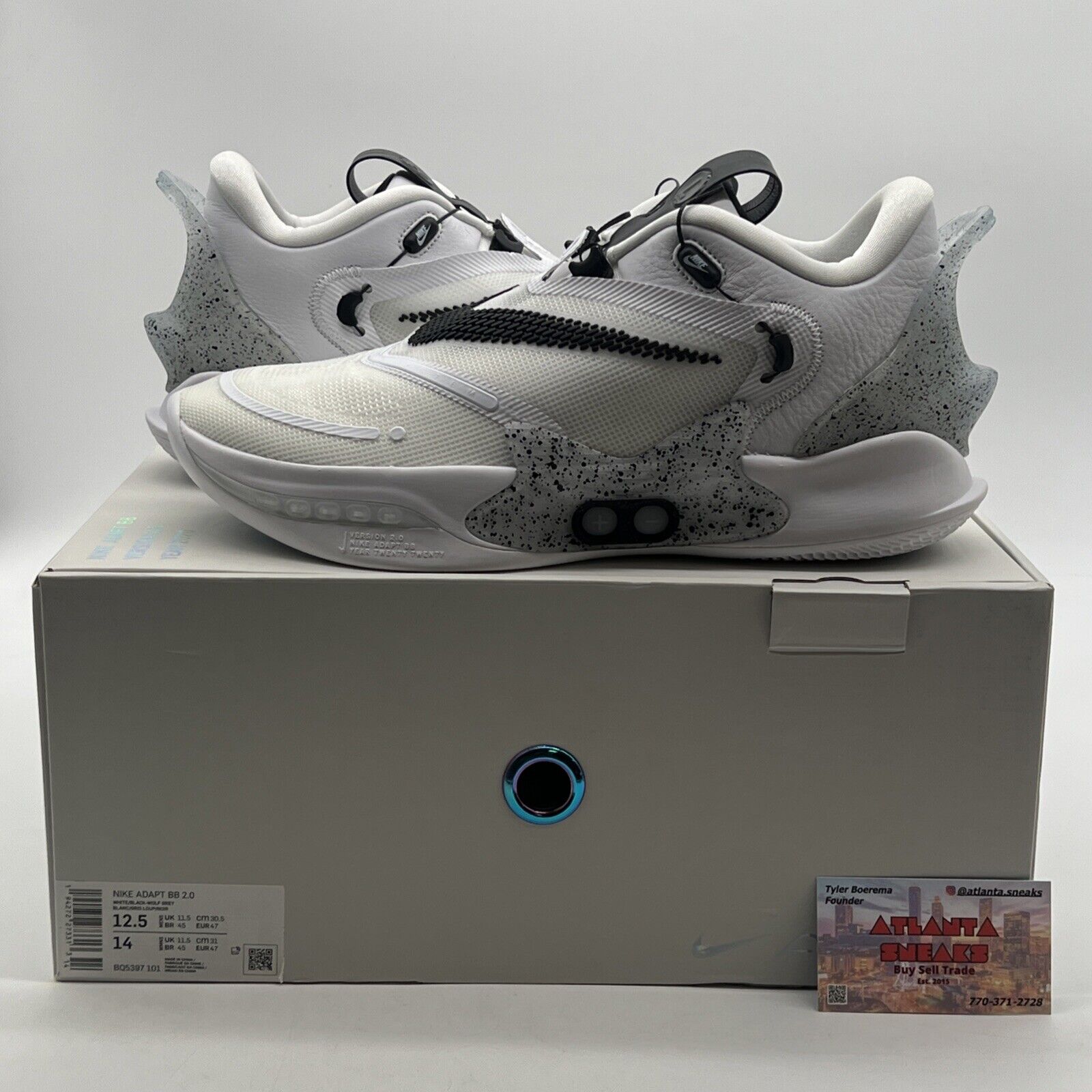 Size 12.5 - Nike Adapt BB 2.0 White Cement (BQ5397-101)