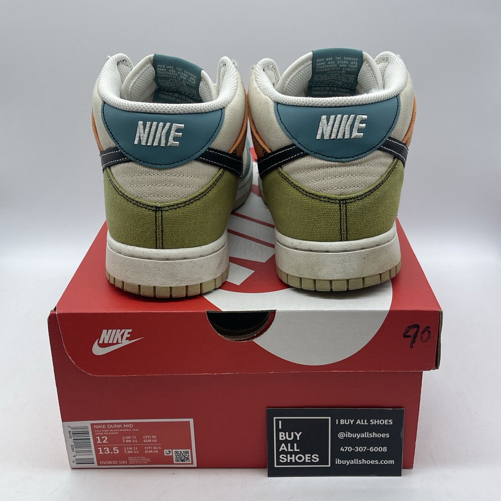 Size 12 - Nike Dunk Mid Plum Coconut Milk Green Suede Leather (DV0830-100)