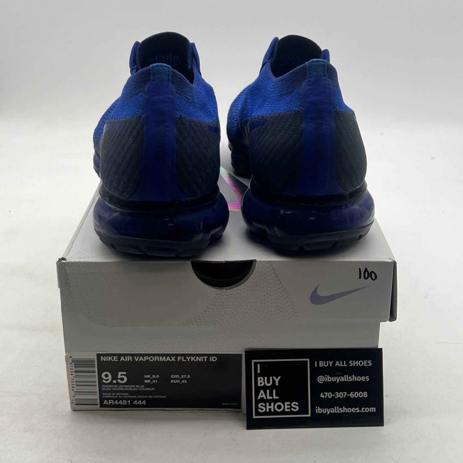 Size 9.5 - Nike Air VaporMax iD Racer Blue (AR4481-444)