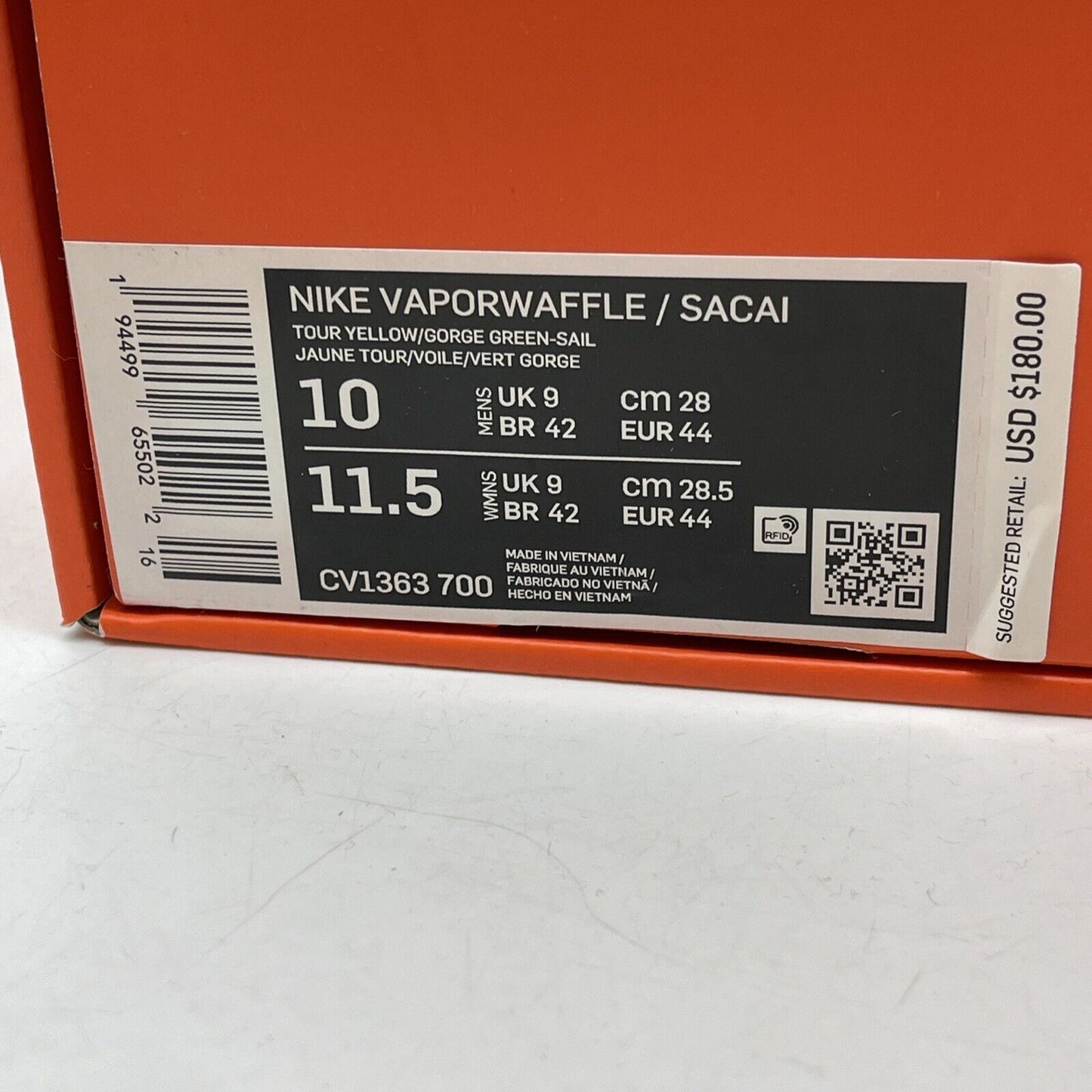 Size 10 - Nike sacai x VaporWaffle Tour Yellow Green Suede (CV1363-700)