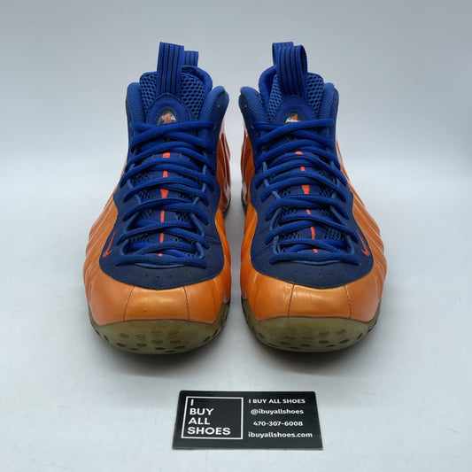 Size 11.5 - Nike Air Foamposite One Knicks Orange Blue Suede (314996-801)