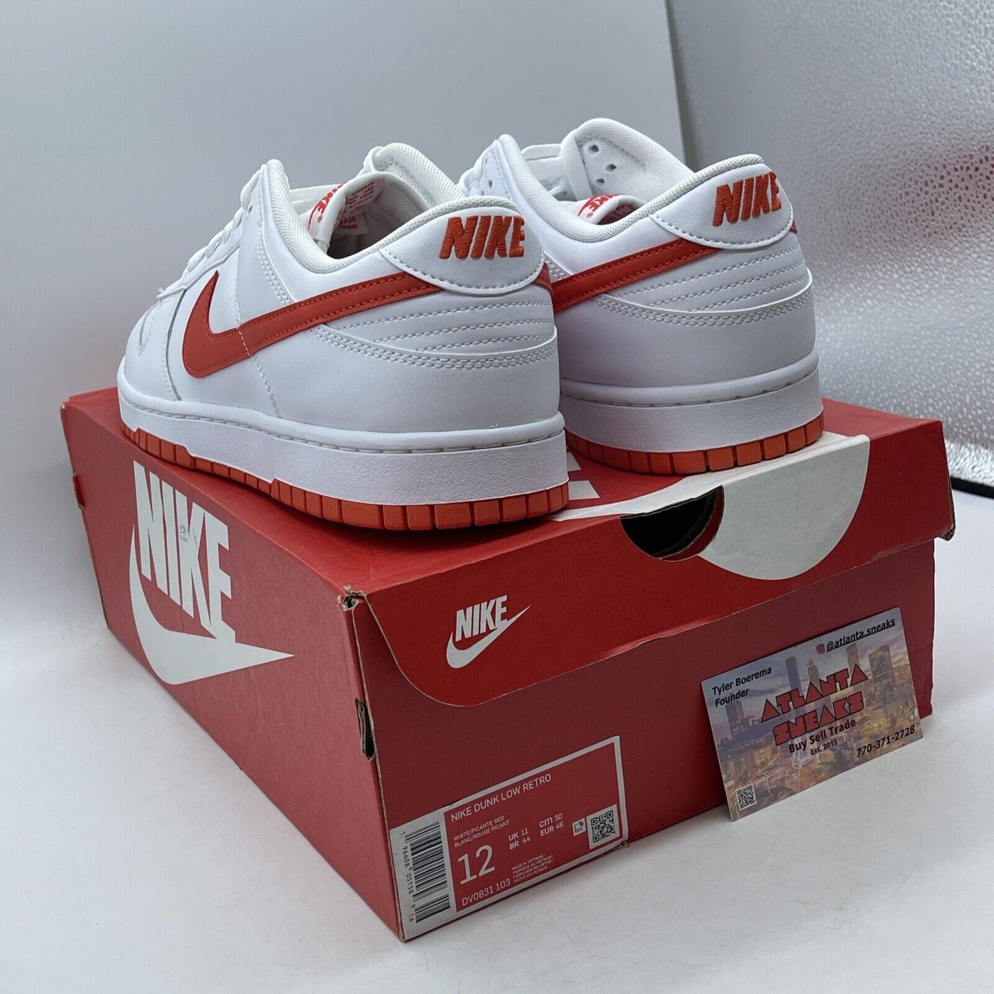 Size 12 - Nike Dunk Low Picante Red White Leather (DV0831-103)