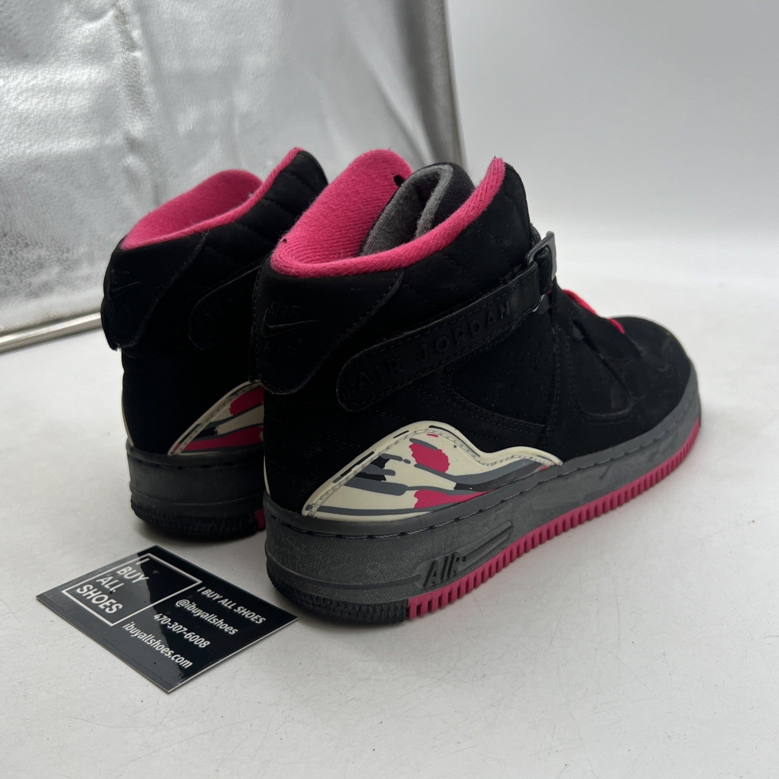 Size 4.5Y - Nike Air Jordan Force Fusion Black Pink (385067-002)
