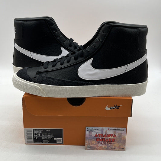 Size 10.5 - Nike Blazer '77 Vintage Mid Black Sail Leather (BQ6806-002)