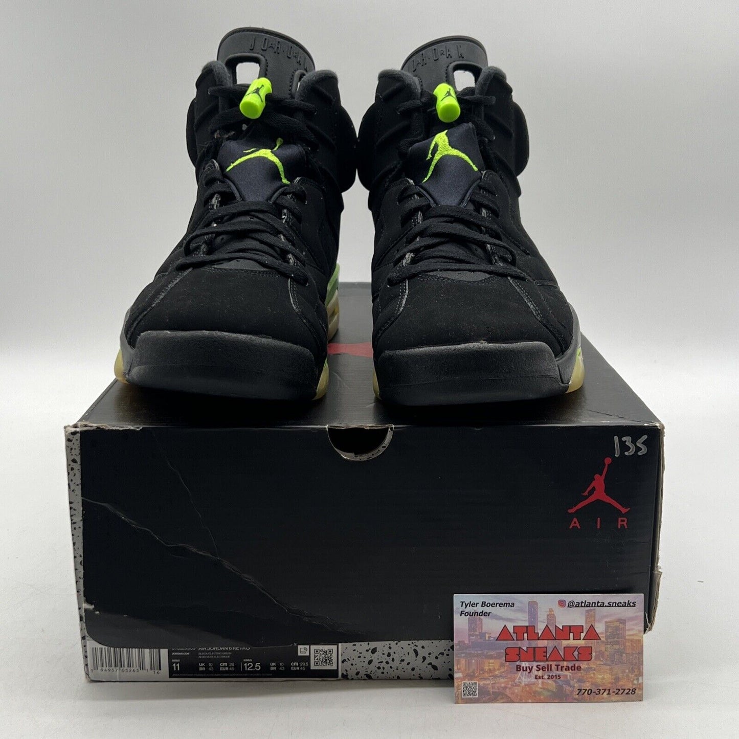 Size 11 - Jordan 6 Retro Electric Green 2021 Black Suede (CT8529-003)