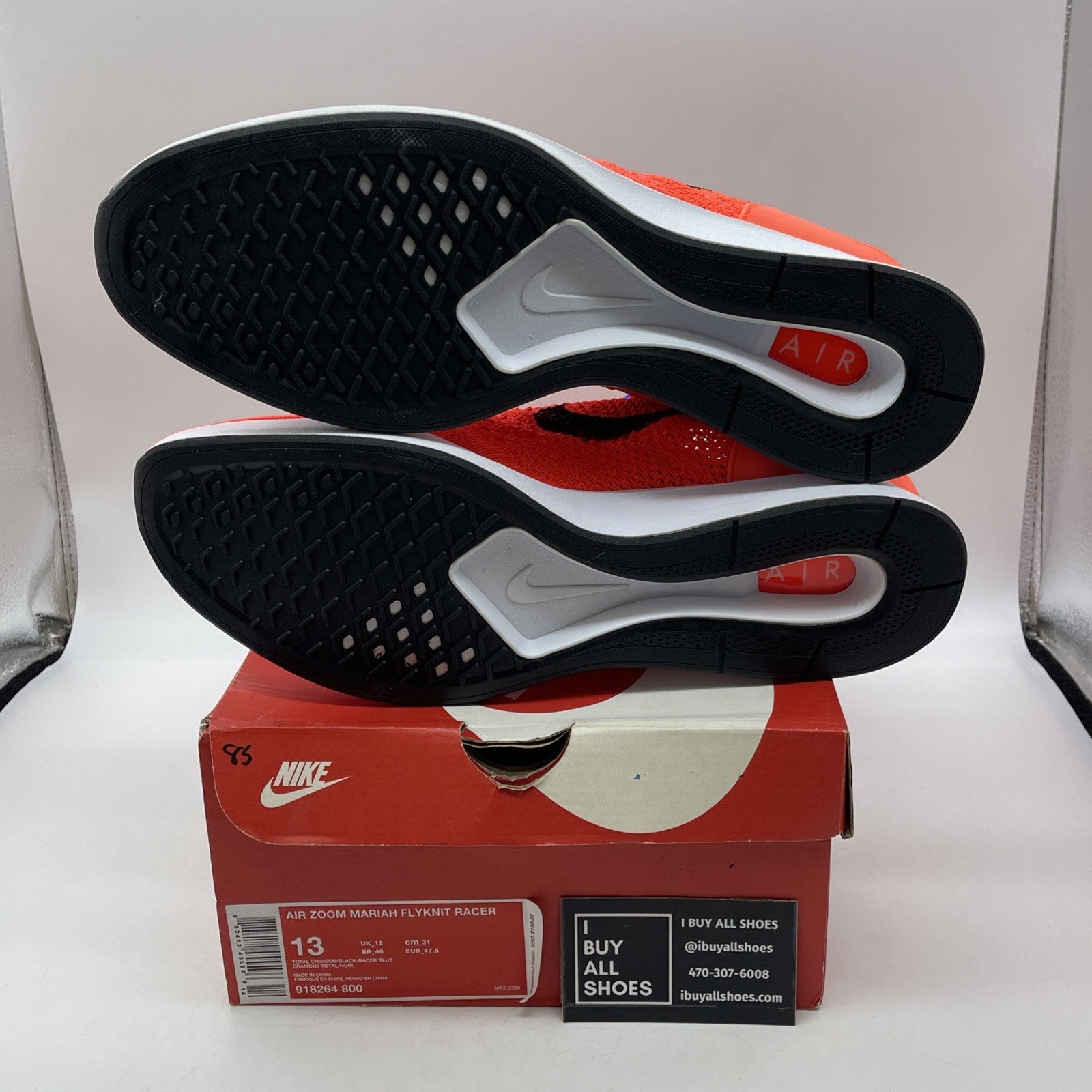 Size 13 - Nike Air Zoom Mariah Flyknit Racer Total Crimson Suede (918264-800)