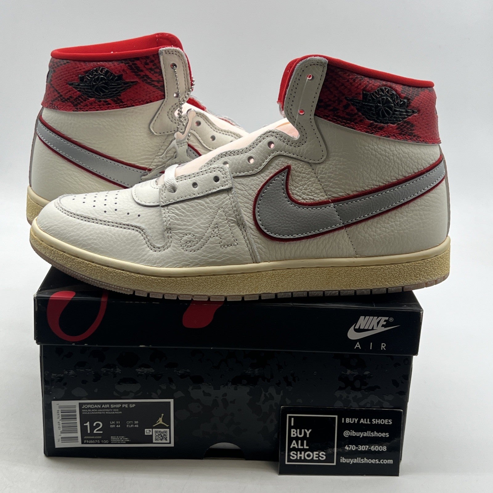 Size 12 -Awake NY x Air Jordan Jordan Air Ship PE SP University Red (FN8675-100)