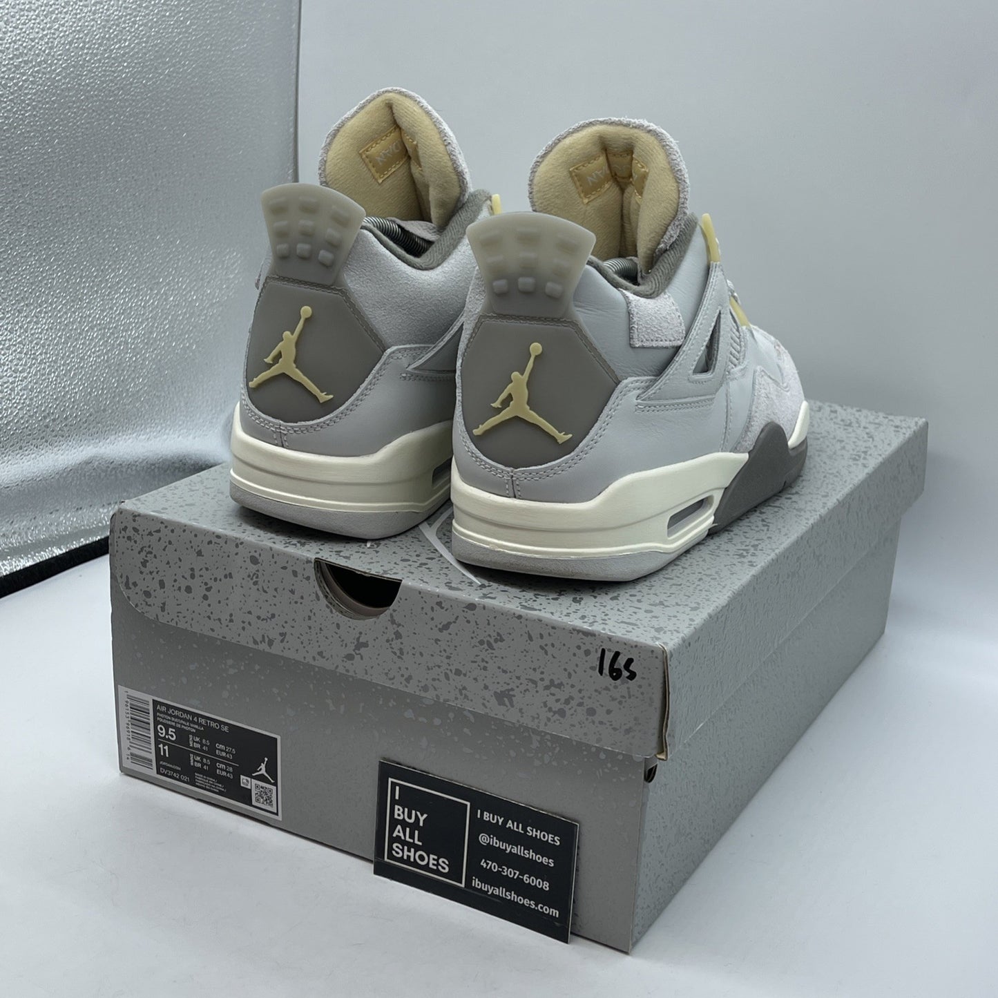 Size 9.5 - Jordan 4 Retro SE Low Craft Grey Suede Leather (DV3742-021)