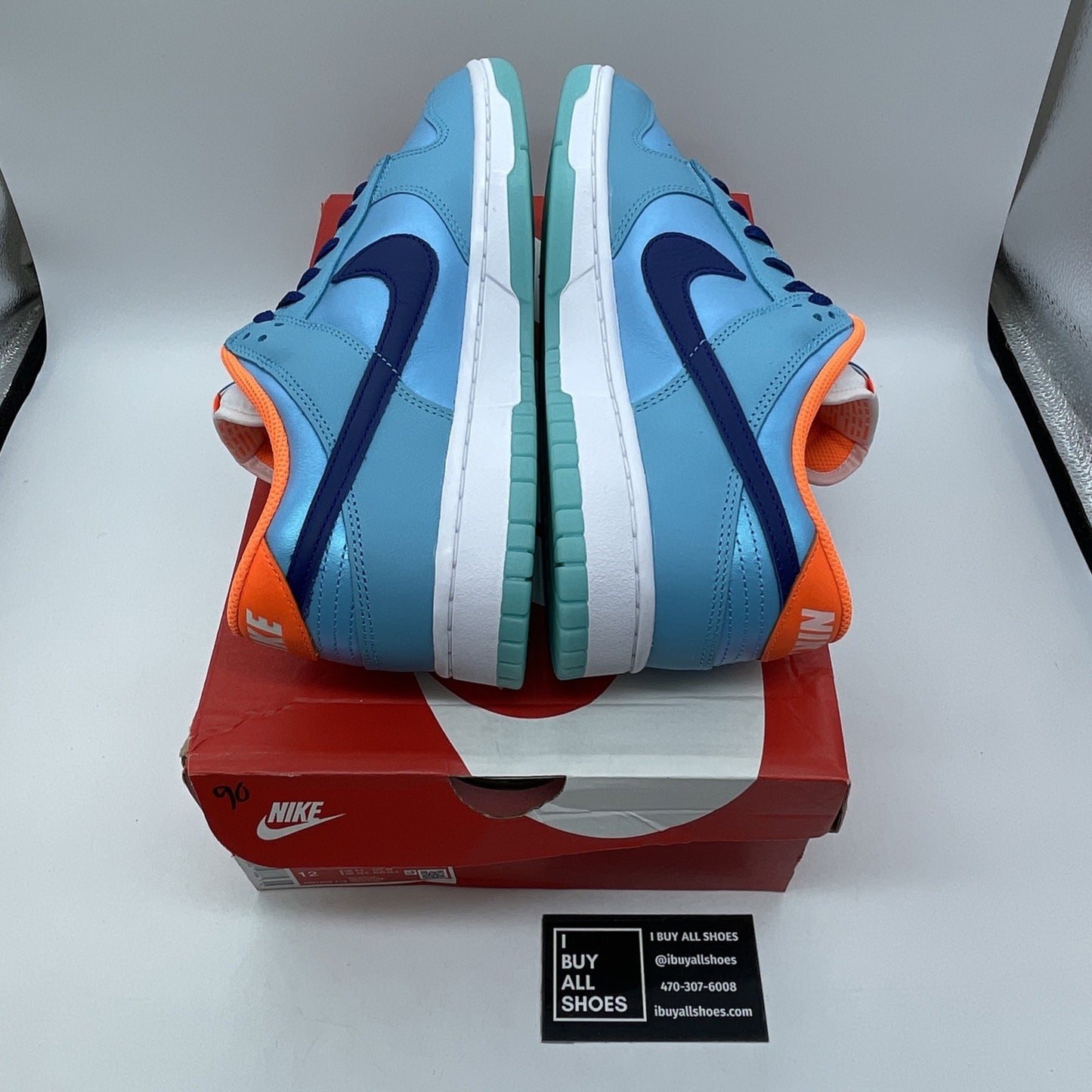 Size 10.5 - Nike Dunk SE Low Baltic Blue Total Orange Leather (HQ1538-416)