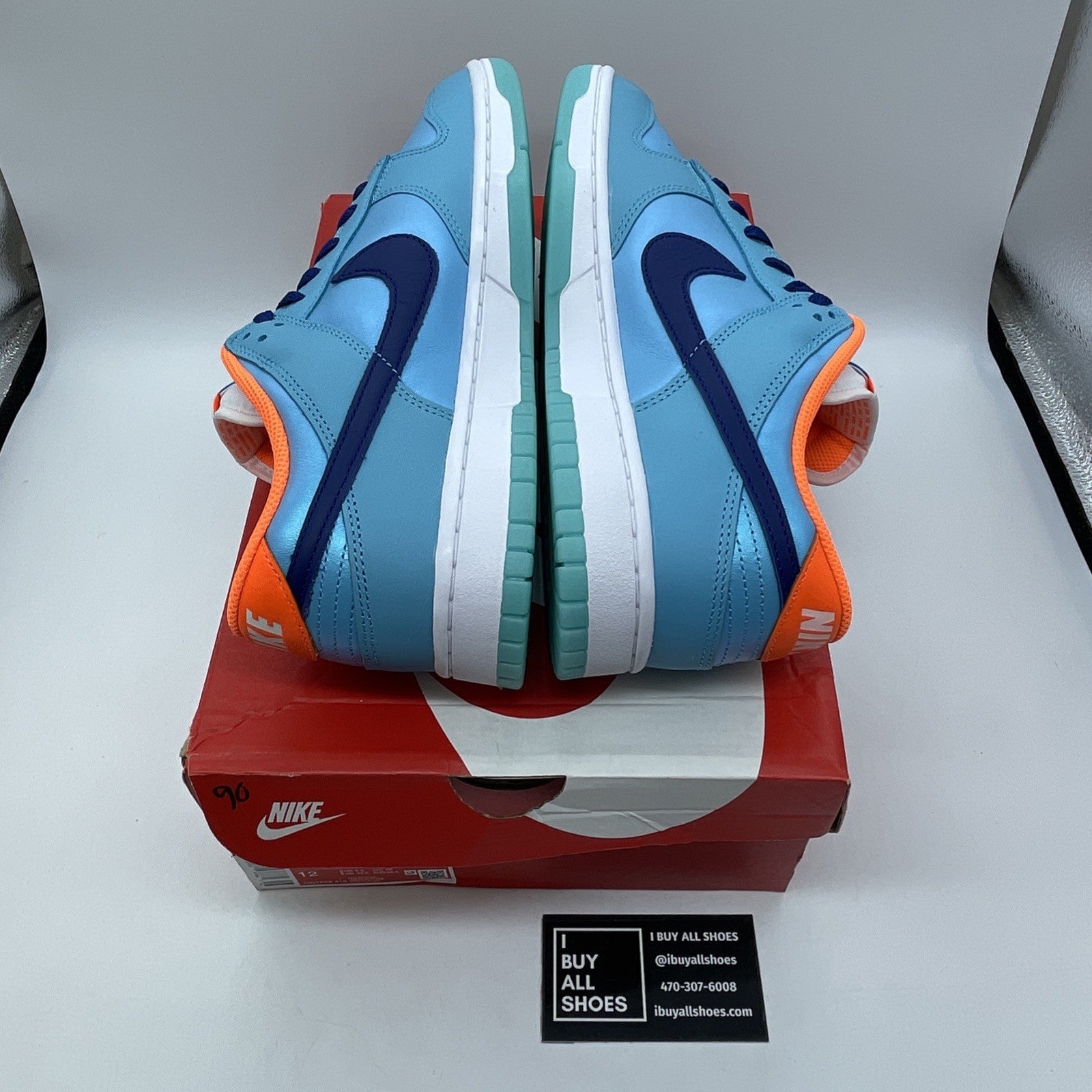 Size 10.5 - Nike Dunk SE Low Baltic Blue Total Orange Leather (HQ1538-416)
