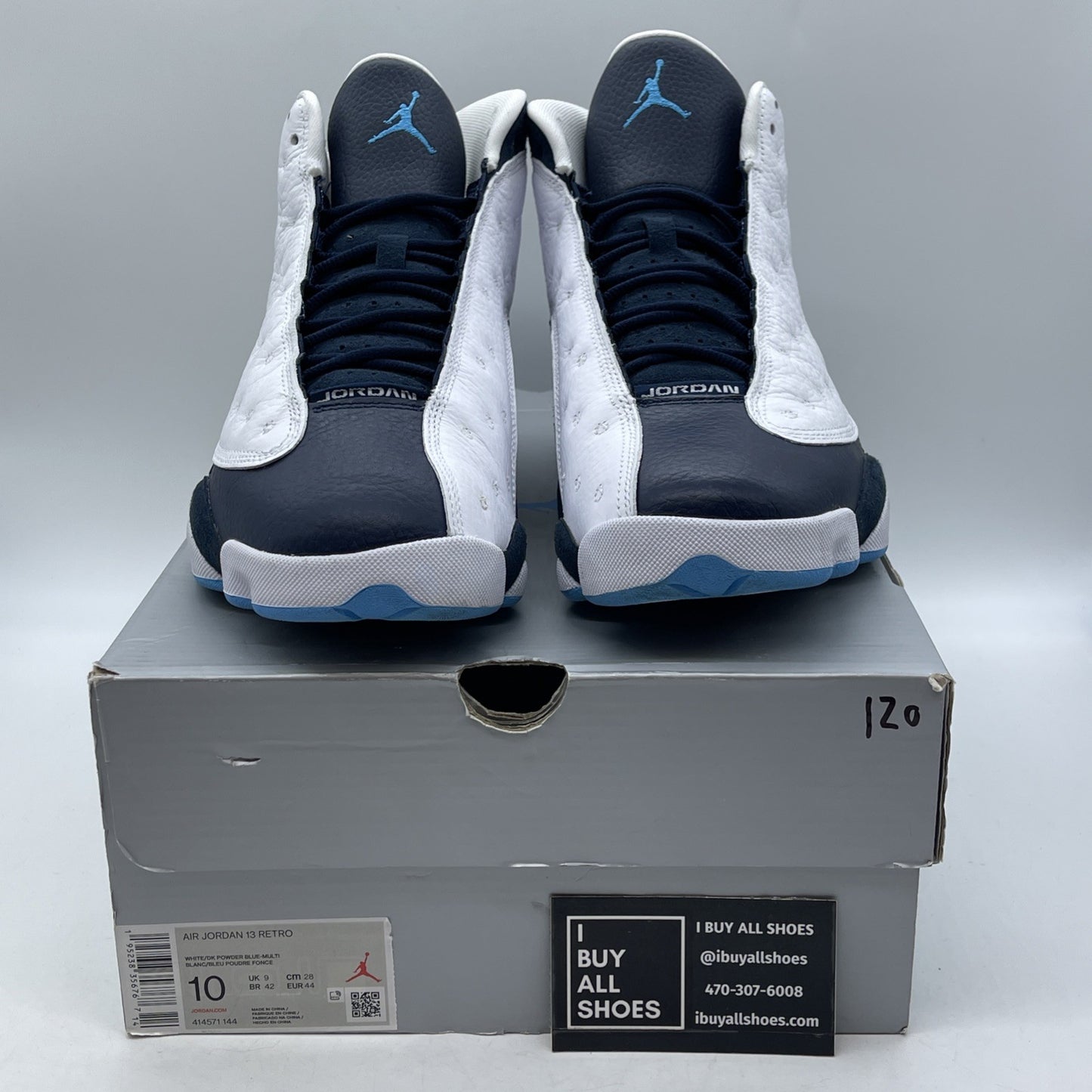Size 10 - Jordan 13 Retro Obsidian Blue White Suede Leather (414571-144)