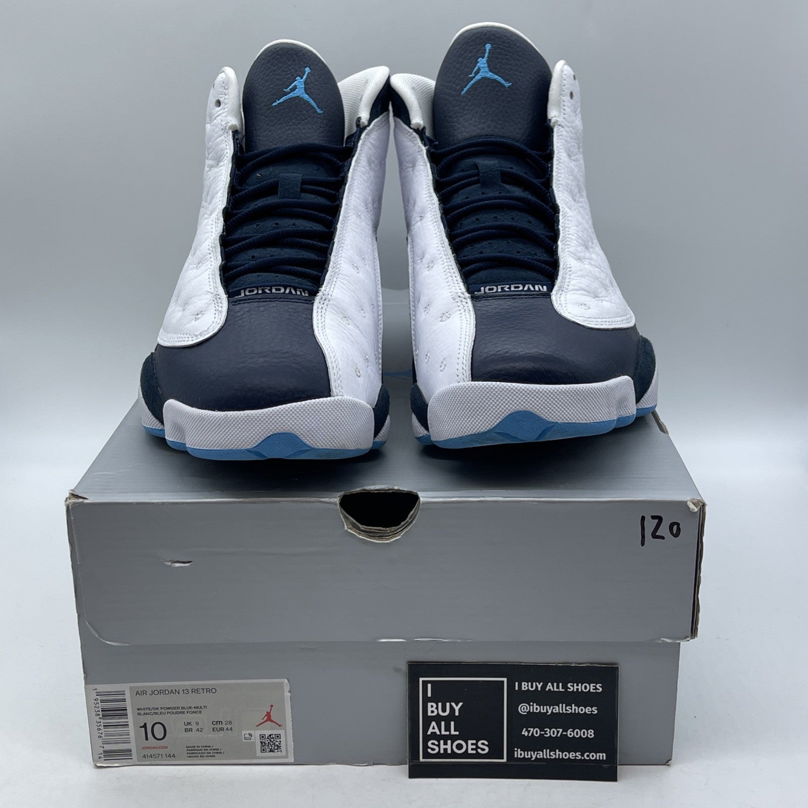Size 10 - Jordan 13 Retro Obsidian Blue White Suede Leather (414571-144)