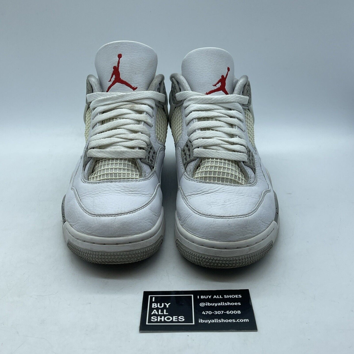 Size 9.5 - Jordan 4 Retro Mid White Oreo Grey White Leather (CT8527-100)