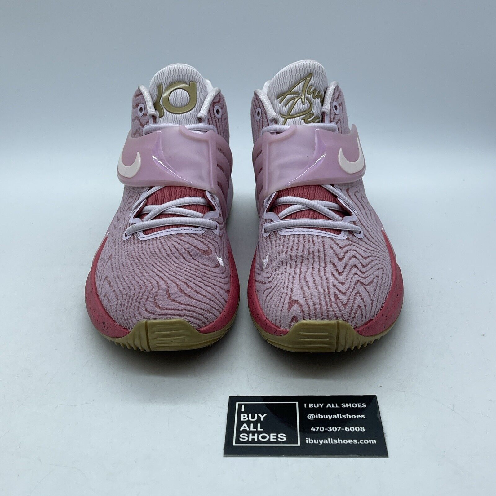 Size 8- Nike KD 14 'Aunt Pearl' Pink Brown Black Suede Leather (DC9379-600)