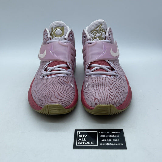 Size 8- Nike KD 14 'Aunt Pearl' Pink Brown Black Suede Leather (DC9379-600)