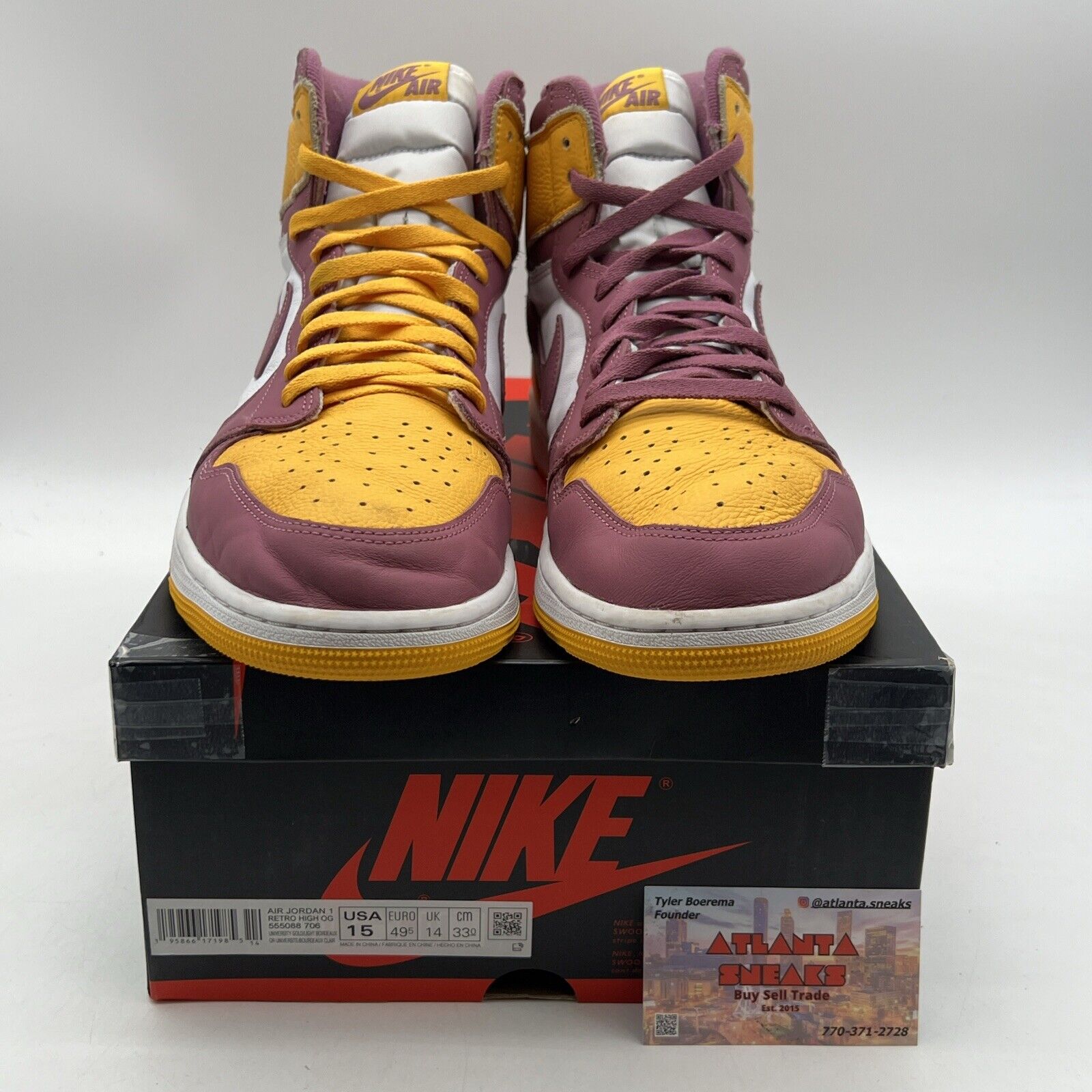 Size 15 - Jordan 1 Retro High OG Brotherhood 2022 Yellow Pink (555088-706)