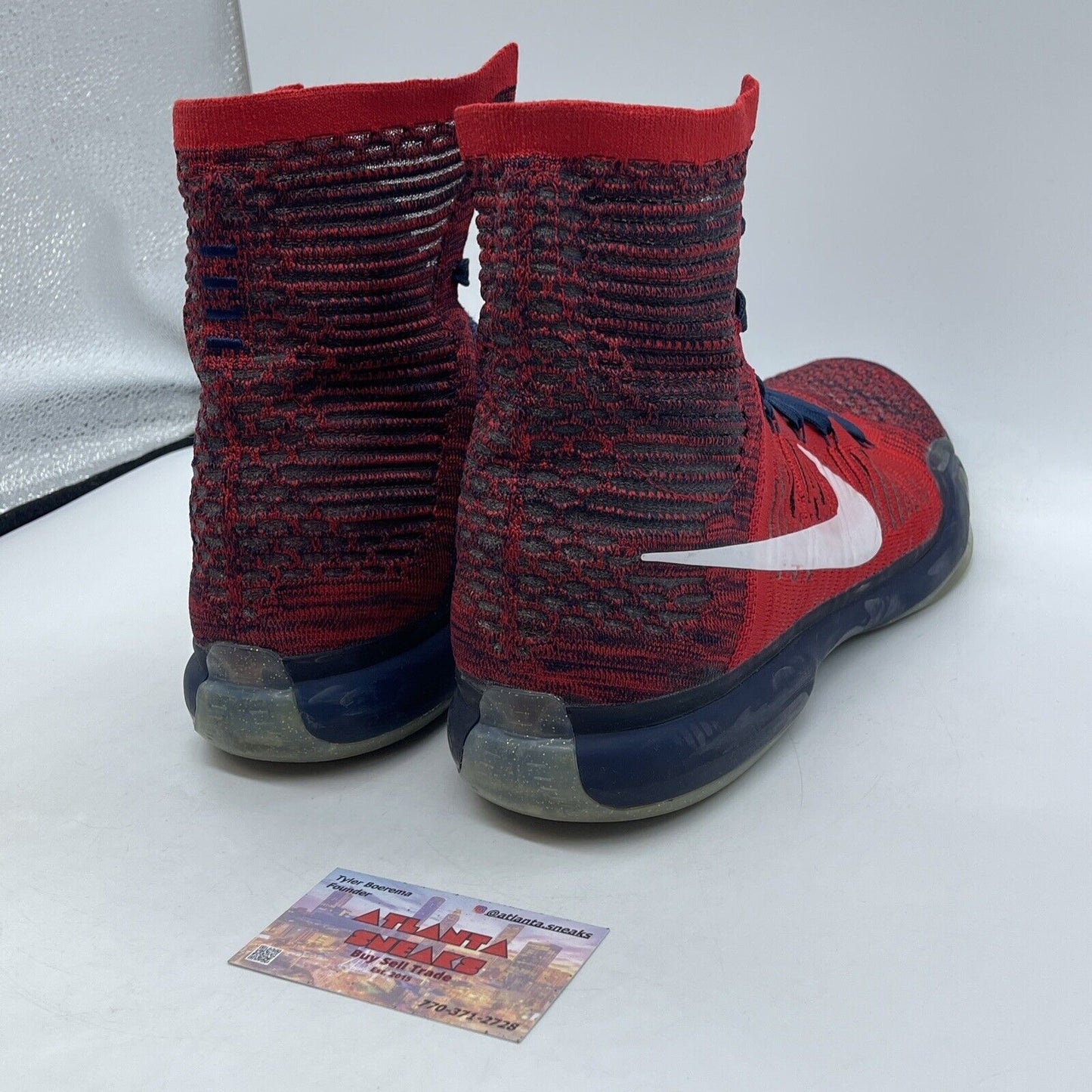 Size 14 - Nike Kobe 10 Elite High American Blue White Red Suede (718763-614)