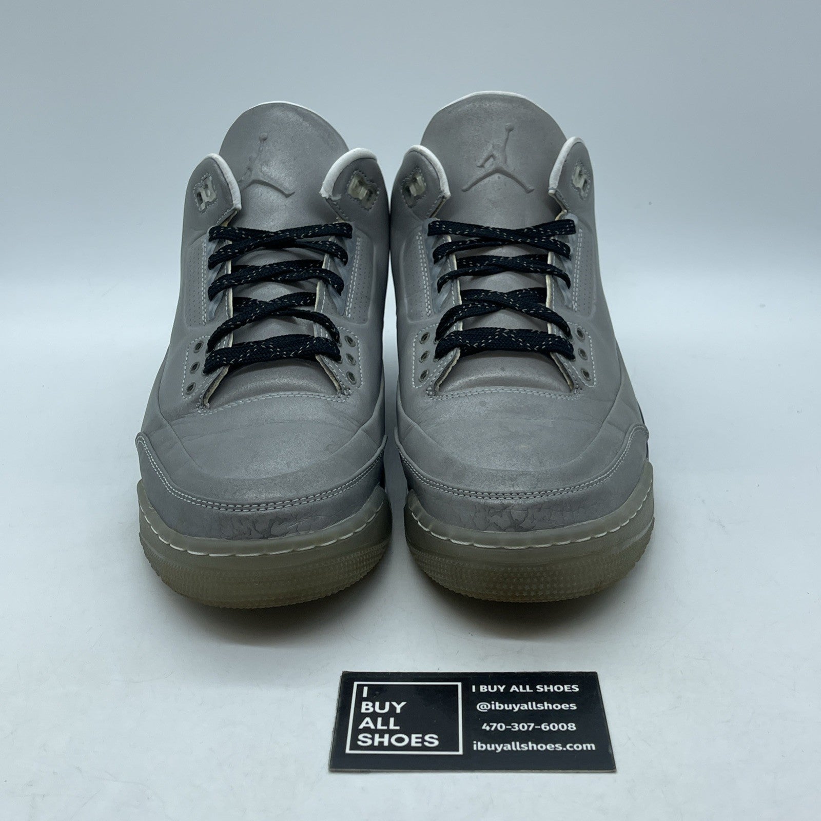 Size 9 - Air Jordan 3 5Lab3 Reflective Silver Black Leather (631603-003)