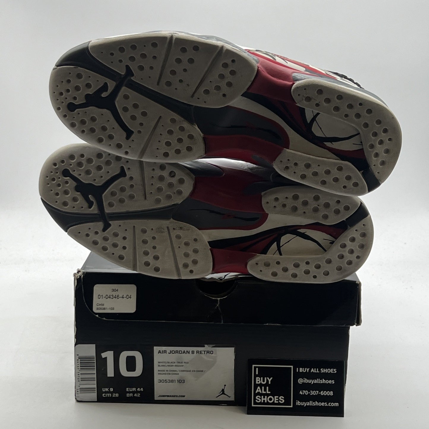 Size 10 - Air Jordan 8 Retro White 2013 (305381-103)