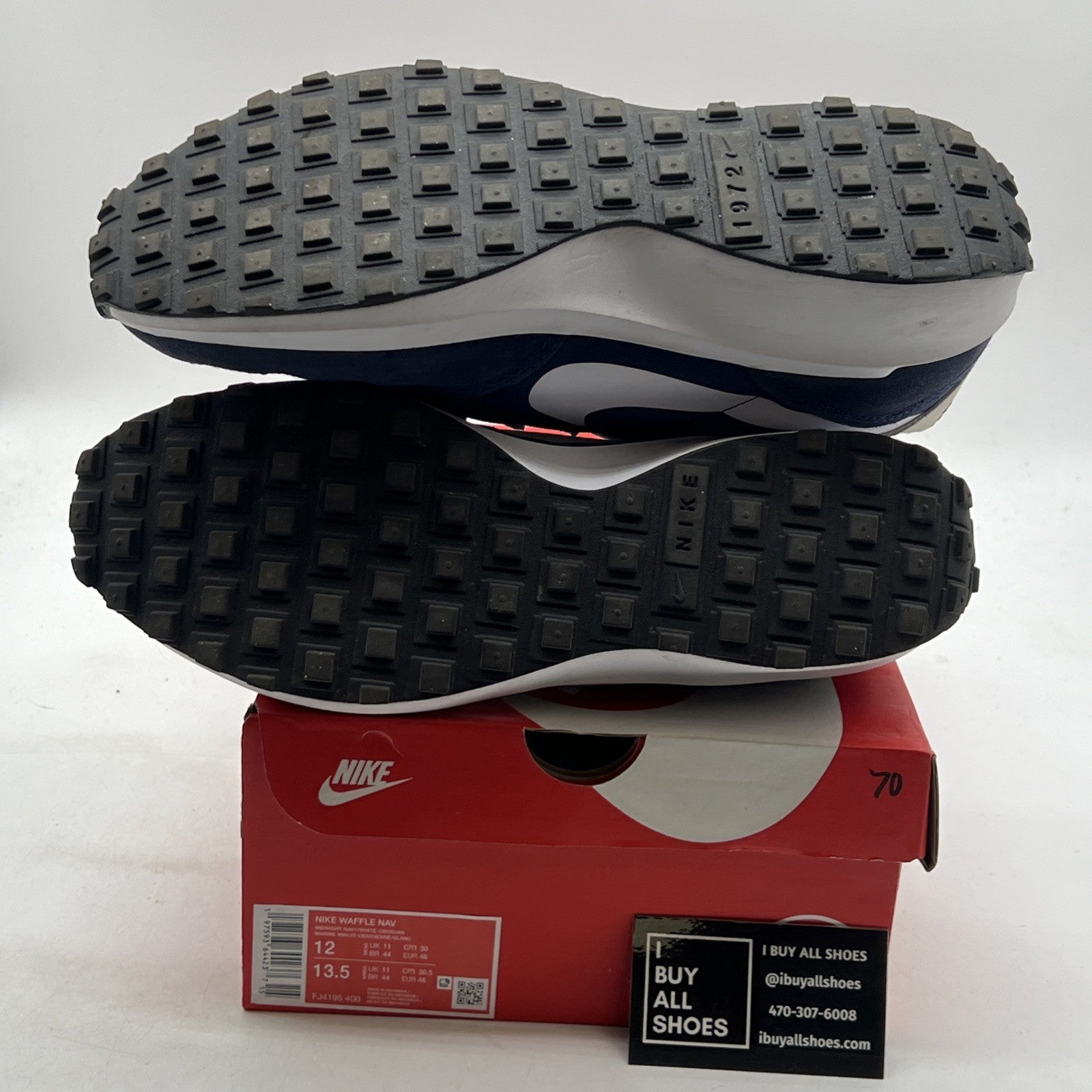 Size 12 - Nike Waffle NAV Shoes Casual Navy Blue White (FJ4195-400)