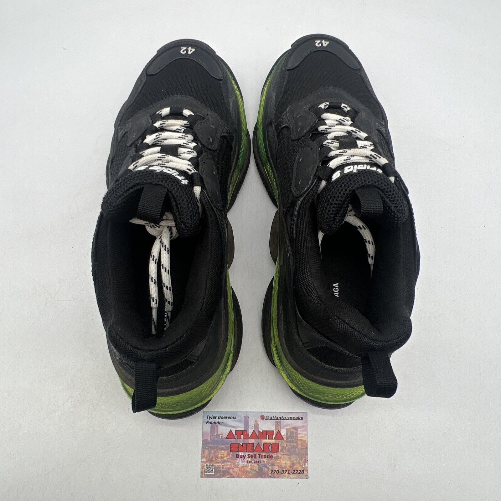 Size 9 - Balenciaga Triple S Sneaker Black Yellow Fluo Green