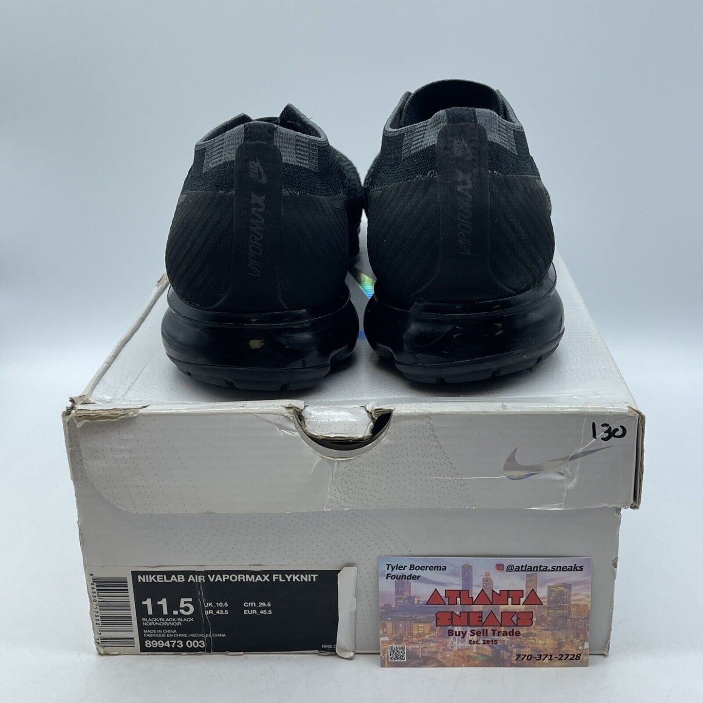 Size 11.5 - NikeLab Air VaporMax Triple Black Suede Leather (899473-003)