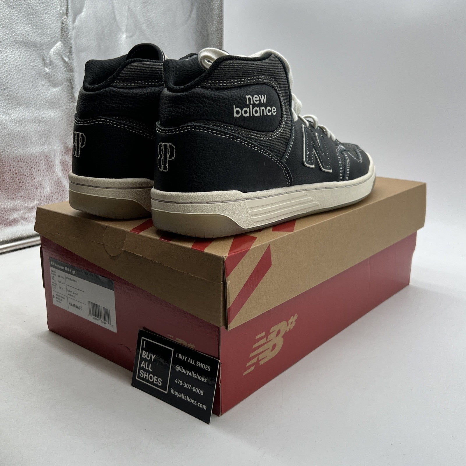 Size 12 - New Balance 480 High Black White Sneaker (NM480HDD)