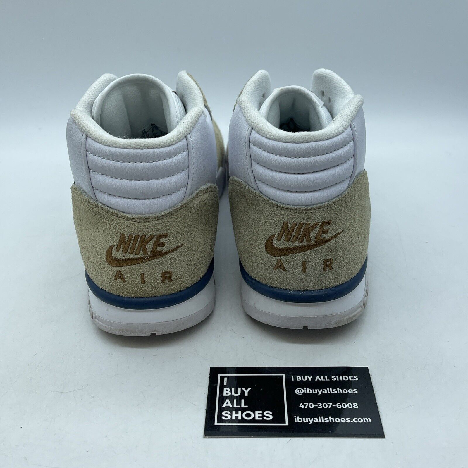 Size 10 - Nike Air Trainer 1 Mid Ale Brown White Blue Suede Leather (DM0522-200)