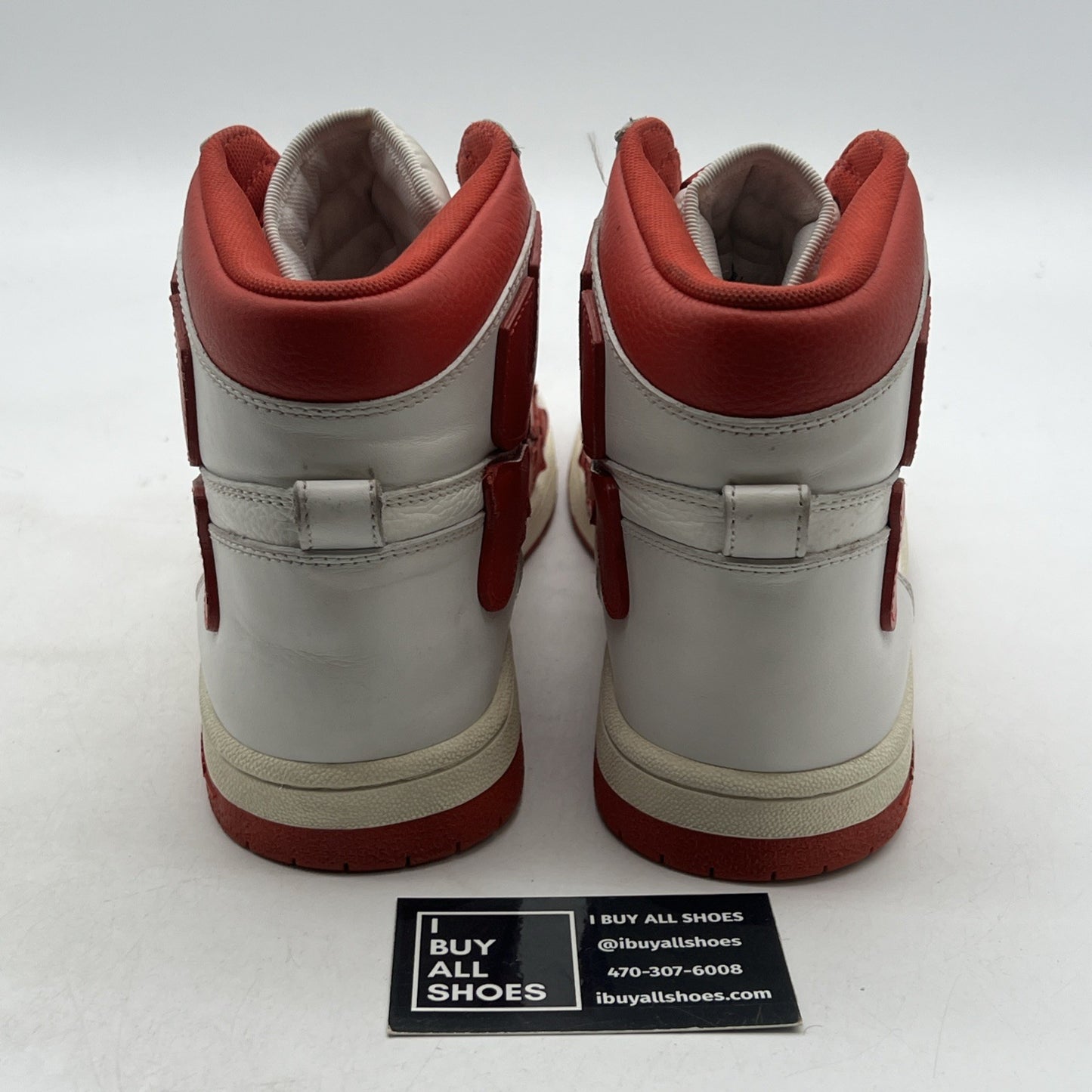Size 12 - AMIRI Skeleton Top High White / Red Skeleton Sneakers