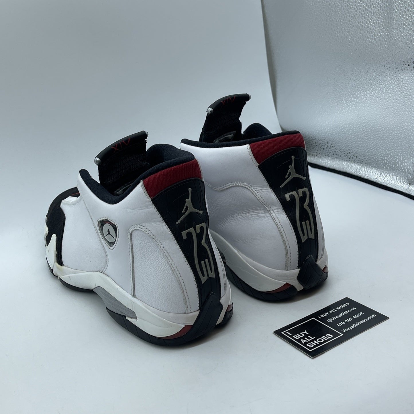Size 13 - Air Jordan 14 Retro 2014 Black Toe White Suede Leather (487471-102)