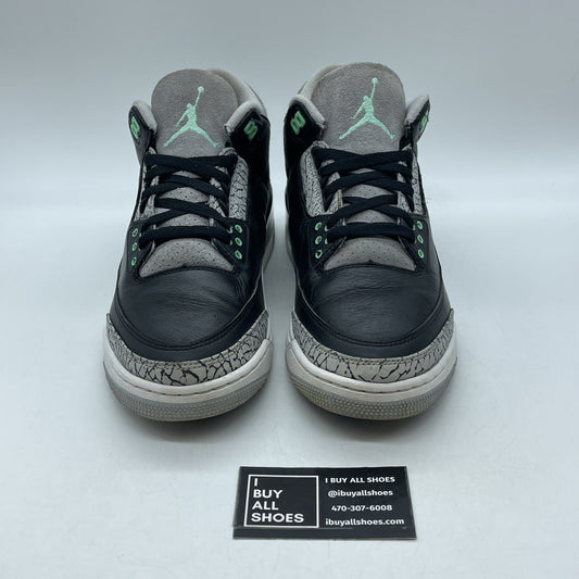 Size 10 - Air Jordan 3 Retro Green Glow Black Grey Suede Leather (CT8532-031)