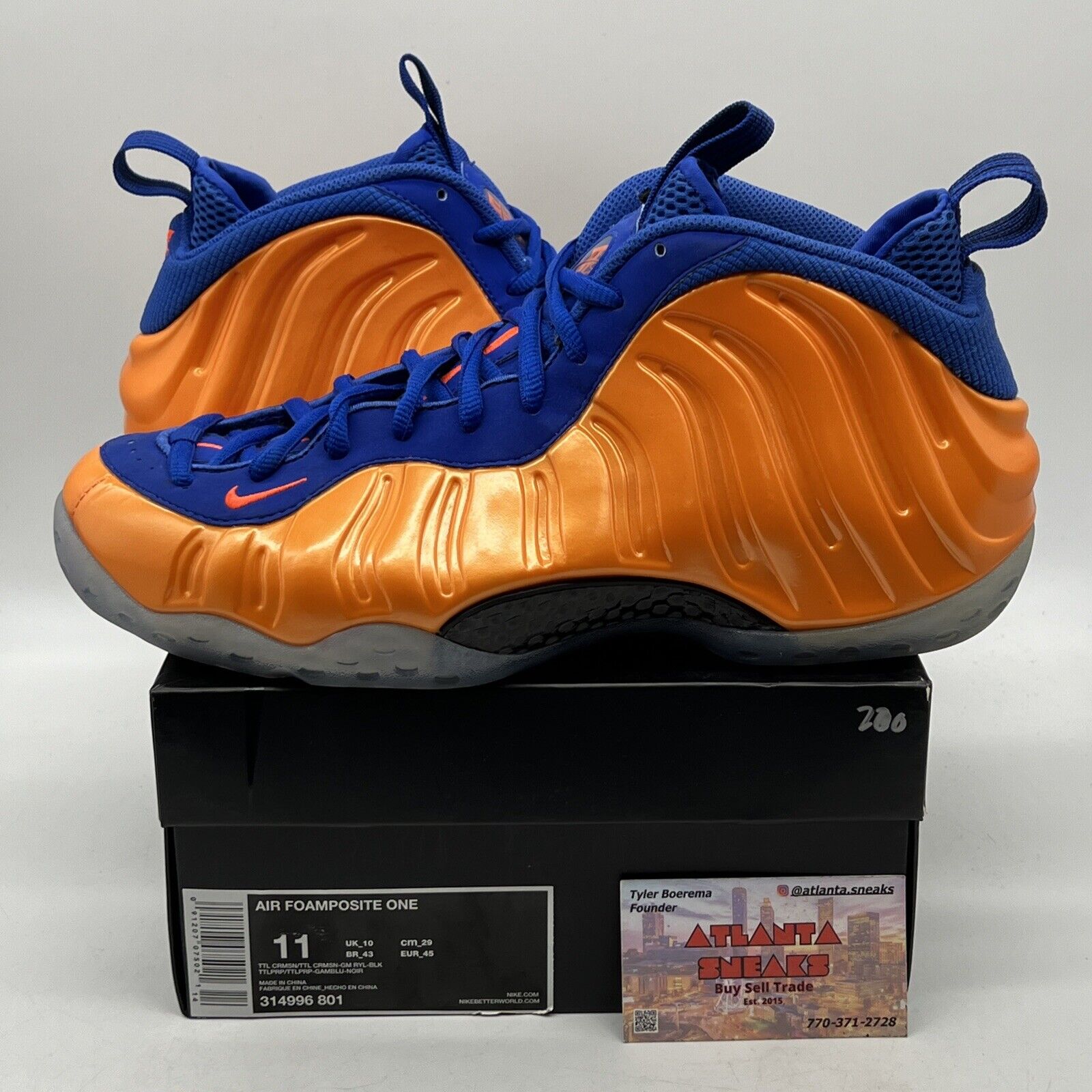 Size 11 - Nike Air Foamposite One Knicks Orange Blue Suede Icey (314996-801)