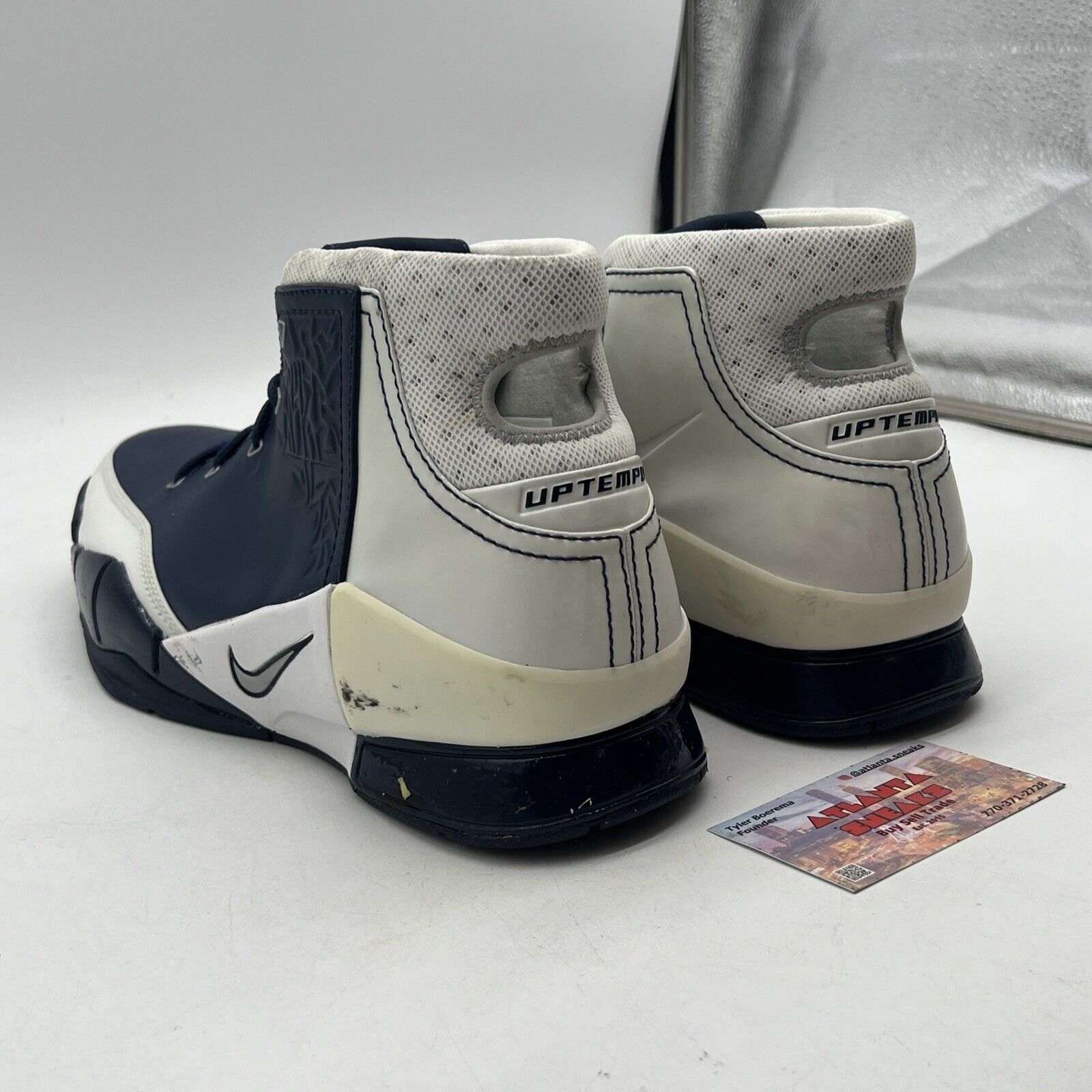 Size 13 - Nike Air Zoom Uptempo Legend White Navy (314463-401) Shoes 2006