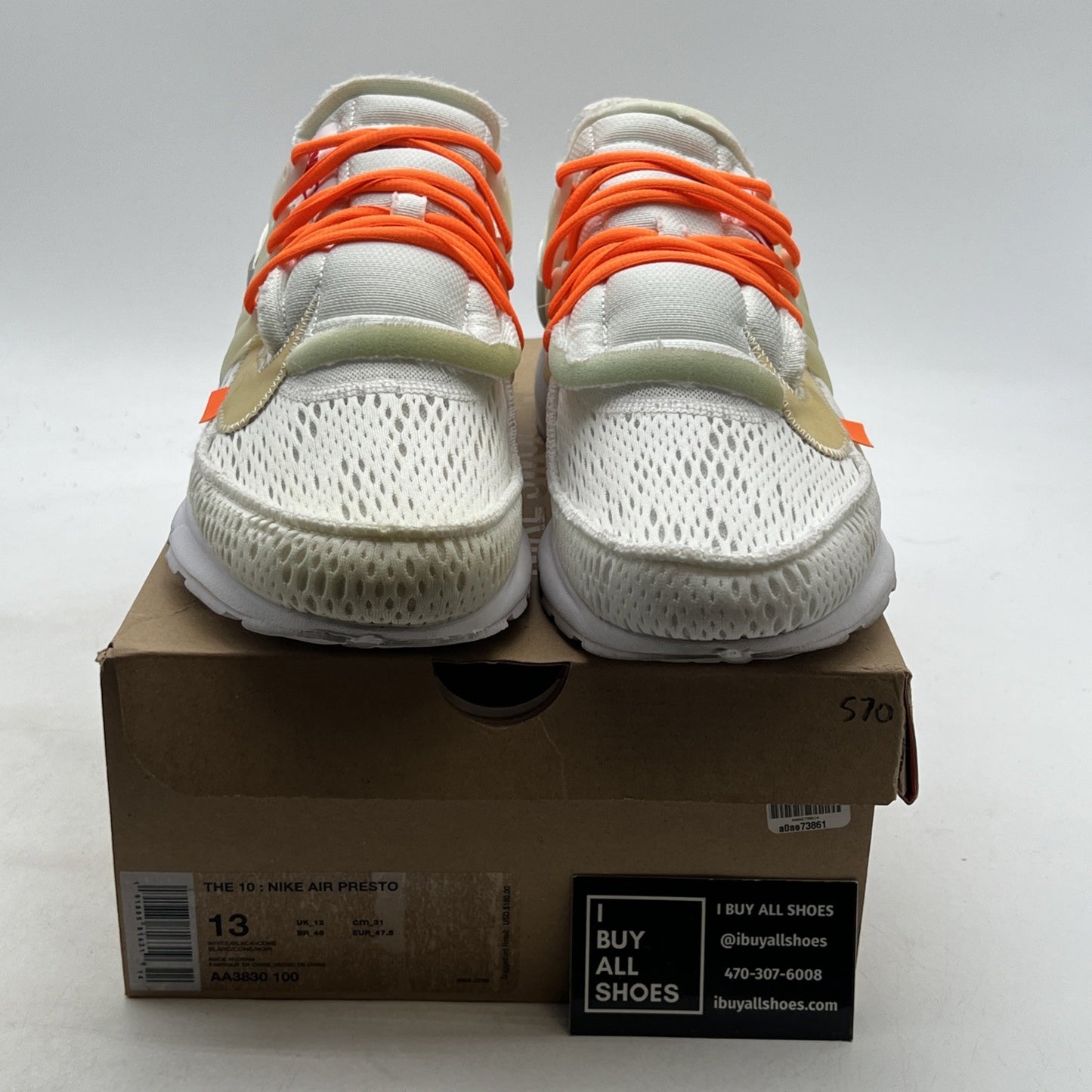Size 13 - Nike Air Presto x Off-White White 2018 (AA3830-100)