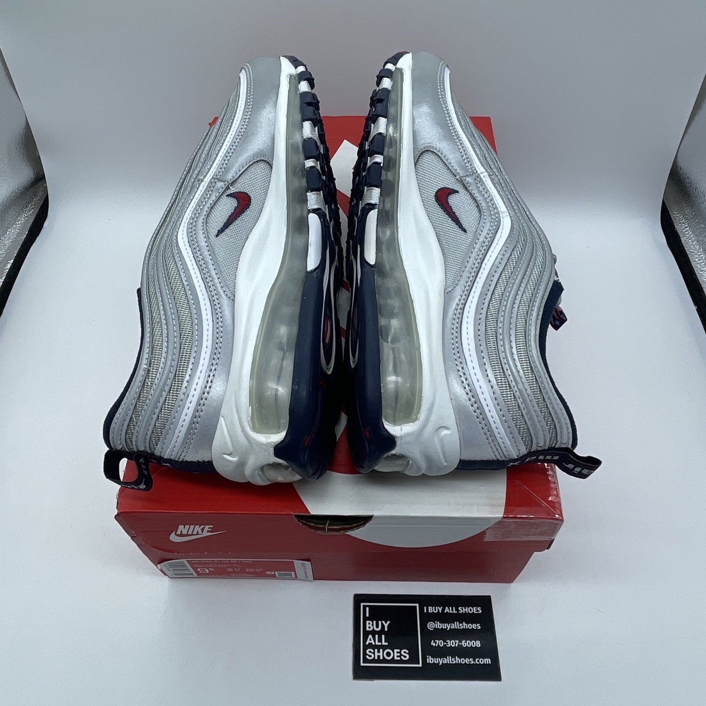 Size 9.5 - Nike Air Max 97 OG SP Puerto Rico Grey White Suede (DH2319-001)