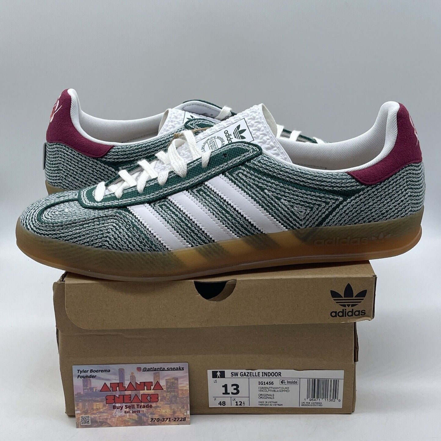 Size 13 - adidas Sean Wotherspoon x Gazelle Indoor Green Hemp Green (IG1456)