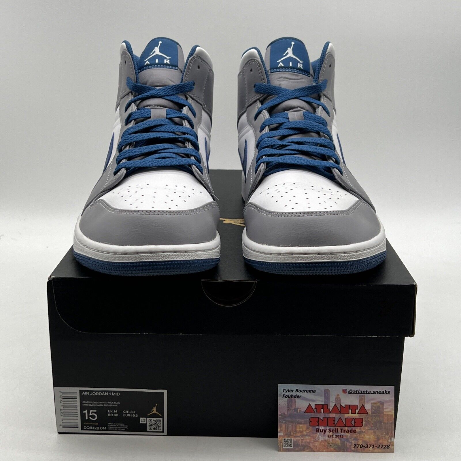 Size 15 - Jordan 1 Mid Cement True Blue (DQ8426-014)