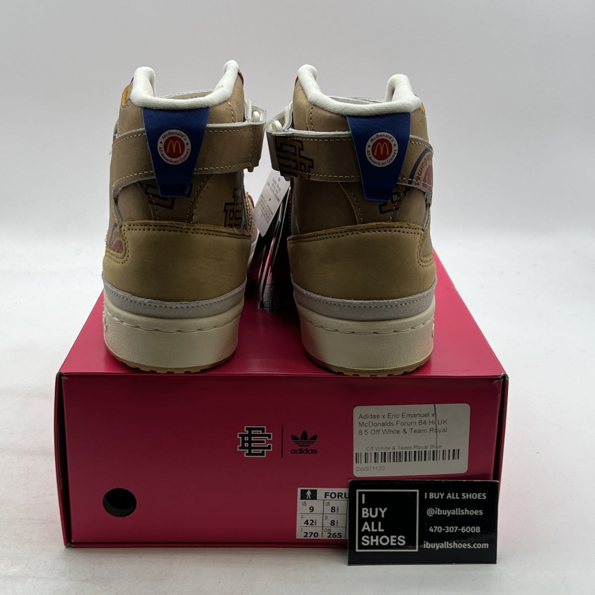 Size 9 - Adidas Eric Emanuel x Forum 84 High McDonald's All-American - Paper Bag